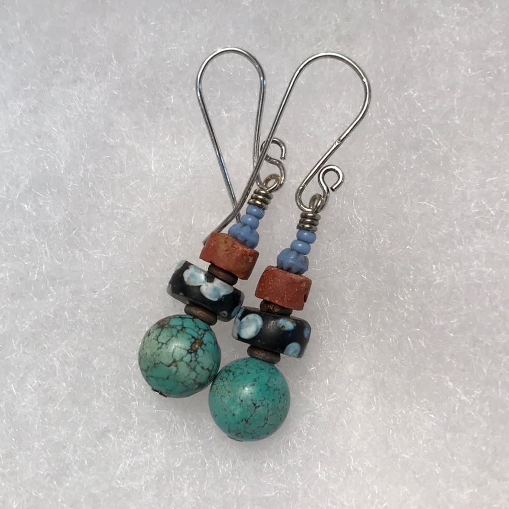 Turquoise and Stone Earrings